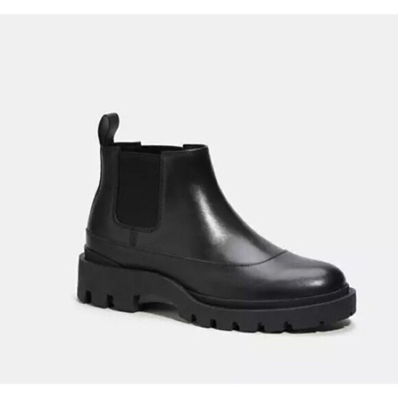 COACH Men’s Citysole Chelsea Boot In Black Sz 8.5 New - Picture 1 of 12